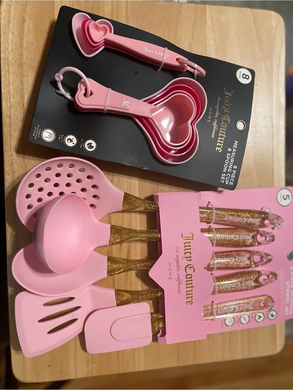 Juicy Couture Pink Heart Measuring Spoon & Pink Kitchen Utensil Set